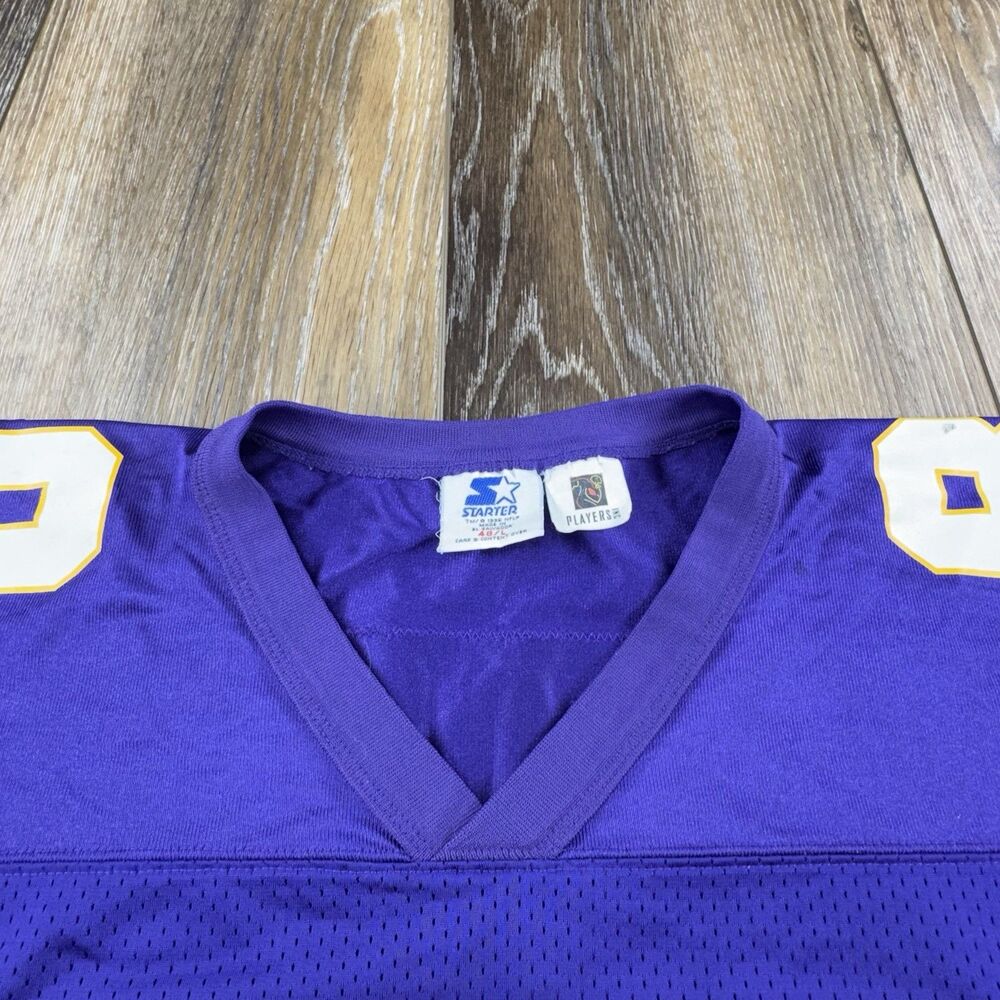 Cris Carter Jersey Mens L 48 Purple Minnesota Vikings Starter NFL Football Team - Picture 7 of 13